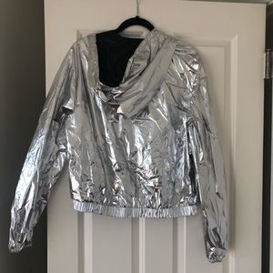 Metallic silver jacket